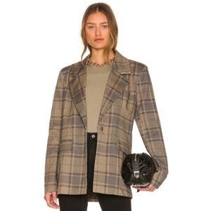 We Wore What Printed Blazer in Cool Plaid